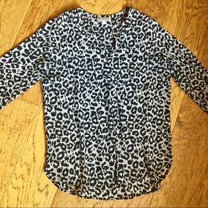 Grey Leopard Print Blouse